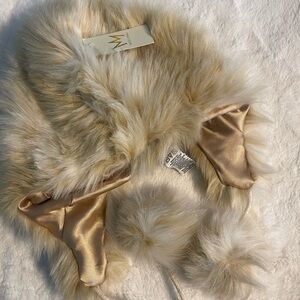 Nicki Minaj Cream and Tan Faux Fur Accessory